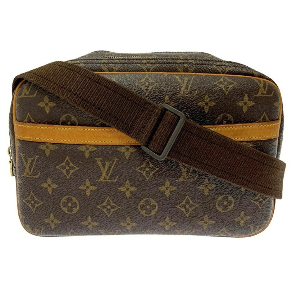 LOUIS VUITTON Monogram Reporter Shoulder Bag Brown